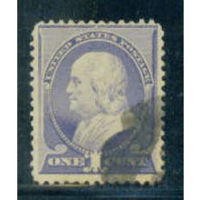 Used 212 1c Benjamin Franklin Barely Clears M01337