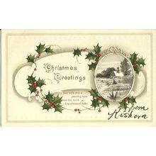Art CHRISTMAS GREETINGS Embossed Postcard (Chromo Series)