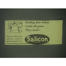 1930 Salicon Medicine Ad - Feeling Fine Today