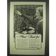 1938 Bell Telephone Ad - Switchboard Operator