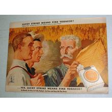 1943 Lucky Strike Cigarettes Ad w/ Art by James Chapin