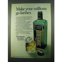 1969 Passport Scotch Ad - Make Millions Go Farther