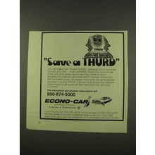 1973 Econo-Car Car Rental Ad - Save