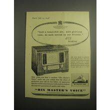 1948 H.M.V. Model 1119 Radio Ad - Such a beautiful set, such glorious tone