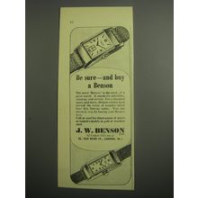 1948 Benson Watches Ad - Be sure - and buy a Benson