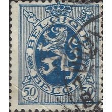 BELGIUM, Heraldic Lion, blue 1929, 50c, #2