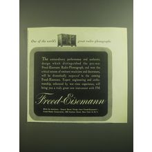 1946 Freed-Eisemann Radio-Phonograph Ad - One of the world's great