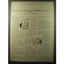 1953 The Chase National Bank Ad - Do you own a nest egg of $100,000 or more?