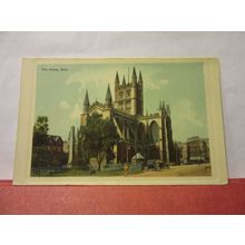 BATH ABBEY, BATH. SOMERSET. used antique postcard RP by W.H.S. 1910 pm =