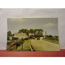 LOOKING TO SARK BRIDGE, GRETNA GREEN, SCOTLAND used postcard 1961 pm =