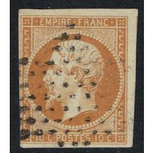 France Napoleon III Emperor without Laurel Wreath 10 Imperf T2 1859 Canc