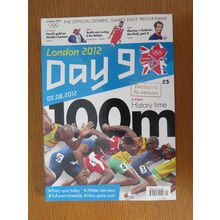 2012 LONDON OLYMPICS DAY 9 PROGRAMME + 2 ORIGINAL SAME DAY TICKETS
