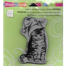 Stampendous. Christmas Kitten Stamp. Stamping Cardmaking Scrapbooking Crafts