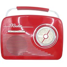 Red Radio Shaped Tin with 200 Grams Shortbread Biscuits 18.5 CM Food Gift