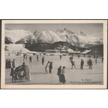 Kulm Rink und Piz Languard, St Moritz, 1912 - Wehrli AK