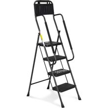 Hbtower Step Ladder with Handrails, Folding Step Stool with Attachable Tool Bag