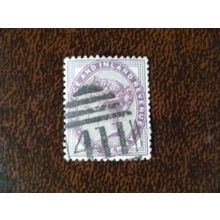 1881 GB Queen Victoria SG172 1d lilac used stamp Kendal 411 duplex numeral 4