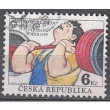 Ceska Republika 1993 Michel 8 O Cote (2009) 0.50 € Haltérophilie Cachet rond