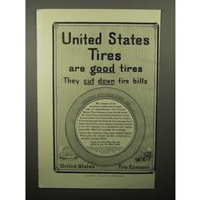 1913 United States Tires Ad - Cut Down Tire Bills