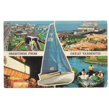 GREAT YARMOUTH, NORFOLK multiview used postcard not posted Sapphire card #