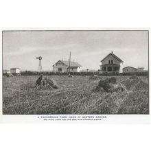 A Prosperous Farm In Western Canada Old Farming Postcard