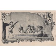 Gruss Aus Braustubl Tegernsee Child Musicians EX German Postcard