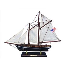 Wooden America Model Sailboat Decoration 16""