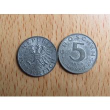 Austria 1968 5 Groschen Coin