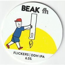 UNUSED KEG CLIP FRONT - BEAK BREWERY - FLICKERS DDH IPA