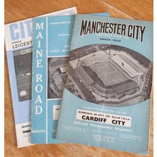 X 3 Manchester City Vintage 1960's Football Programmes.