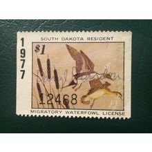 ICOLLECTZONE US South Dakota 1977. Duck Revenue Stamp VF used