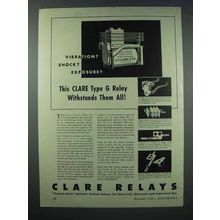 1943 Clare Type G Relay Ad - Vibration? Shock?