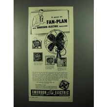 1950 Emerson-Electric Oscillating Fans Ad - Fan-Plan