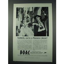 1961 BOAC Airline Ad - Suddenly, a Flamenco Dancer