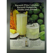 1980 Bacardi Rum Ad - Pina Coladas Daiquiris