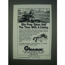 1989 Glenmac Harley Power Rakes Ad - Site Prep takes half the time with a Harley