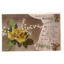A JOYOUS BIRTHDAY .used vintage postcard RP 1931 postmark