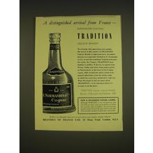 1955 Normandin Tradition Liqueur Brandy Ad - A distinguished arrival from France