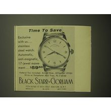 1959 Black Starr & Gorham watch Ad - Time to save