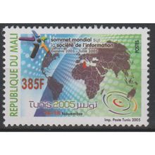 Mali 2005 Mi. 2618 Sommet Mondial sur la Société de l'Information Carte 1 val.