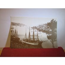 SHIPS AT FOWEY, CORNWALL c.1900 postcard. Truro Museum =