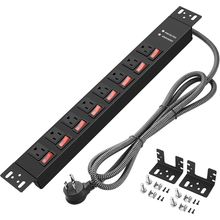 Rack Mount Power Strips,8 Outlet Strips Surge Protector with Individual Switches
