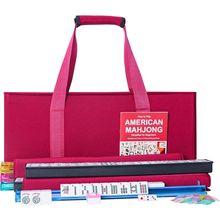 ZGME American Mahjong Set,166 White Tiles with Red Bag and Accessories,4 All-In-