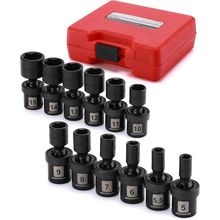 MIXPOWER 12 Pieces 1/4" Drive Metric Shallow Universal Impact Socket Set, CR-MO,