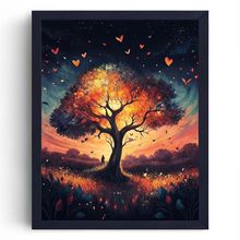 Love Tree Art Print Magical Tree Wall Art Digital Painting Colourful Tree Art (1