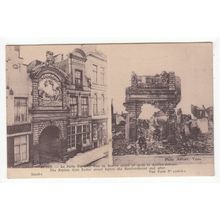 Neptun Gate Ypres Before & After the WW1 Bombardment Postcard Belgium