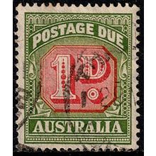 Australia 1946 Postage Due 1D Used Stamp CofA wmk 14.25perf.
