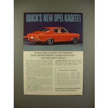 1966 Buick Opel Kadett Car Ad - Sporty New Fastback