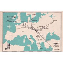 Hungarian Map Budapest Hungary 1970s QSL Amateur Radio Card