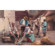 Farmers Harvestmans Harvester PayDay Salary Painting Postcard